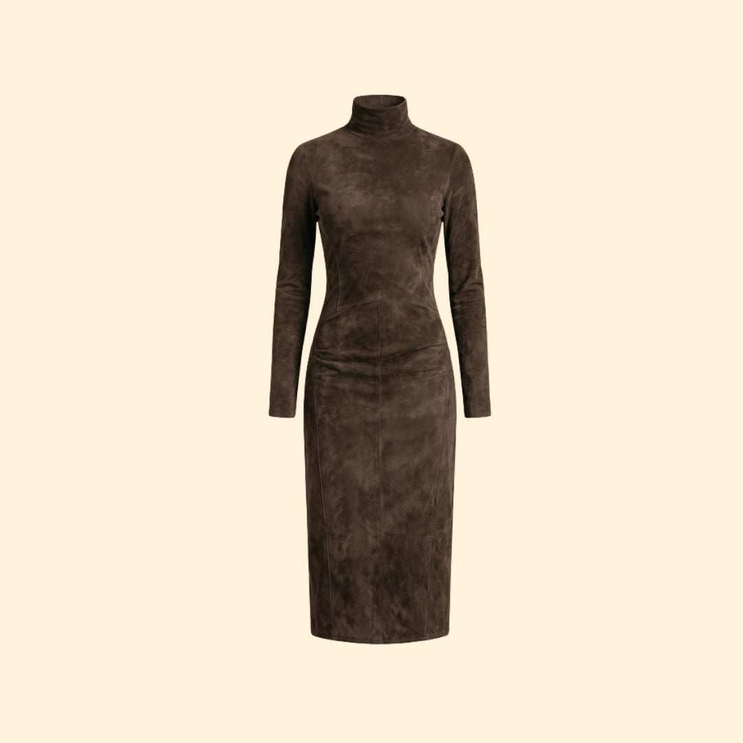 Women's Suede Midi Dress