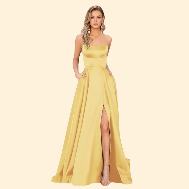 Women's U-Neck Evening Dress