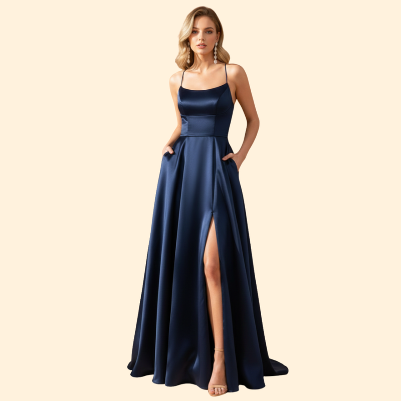 Women's U-Neck Evening Dress