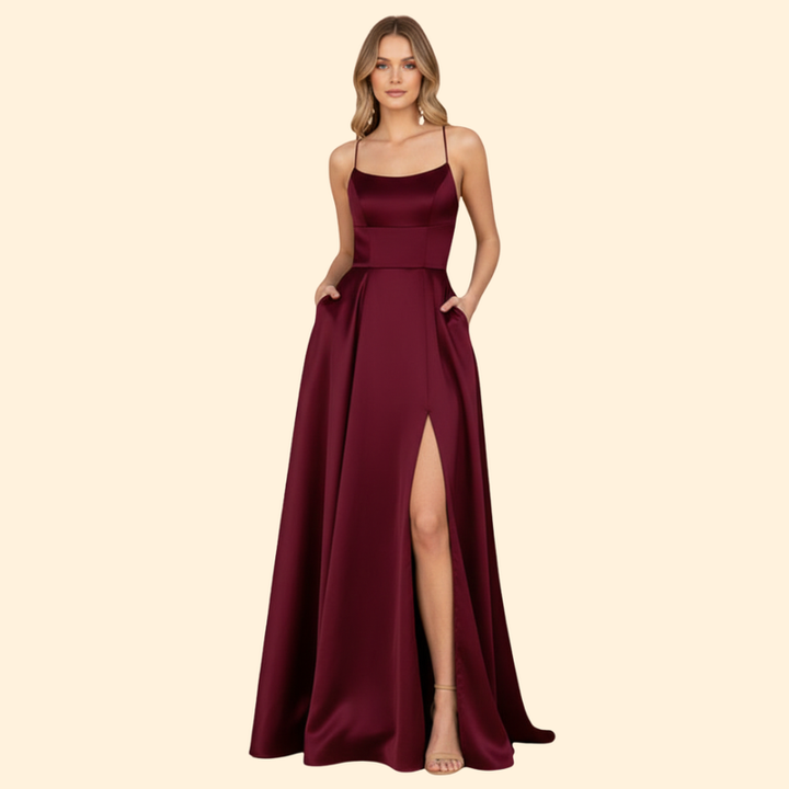 Women's U-Neck Evening Dress