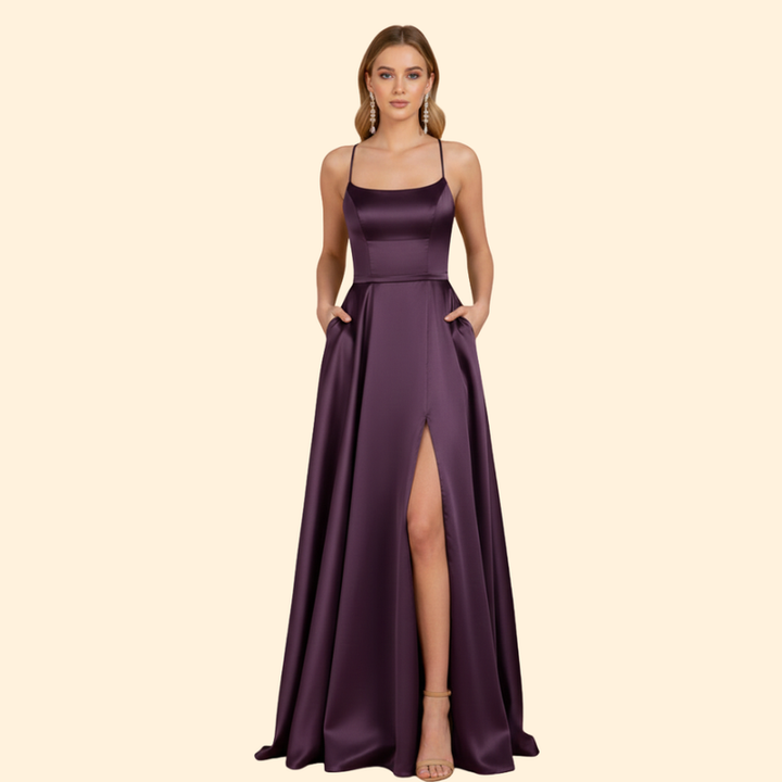 Women's U-Neck Evening Dress