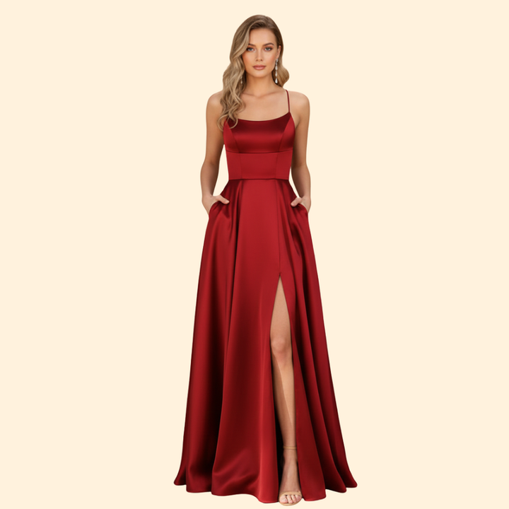Women's U-Neck Evening Dress