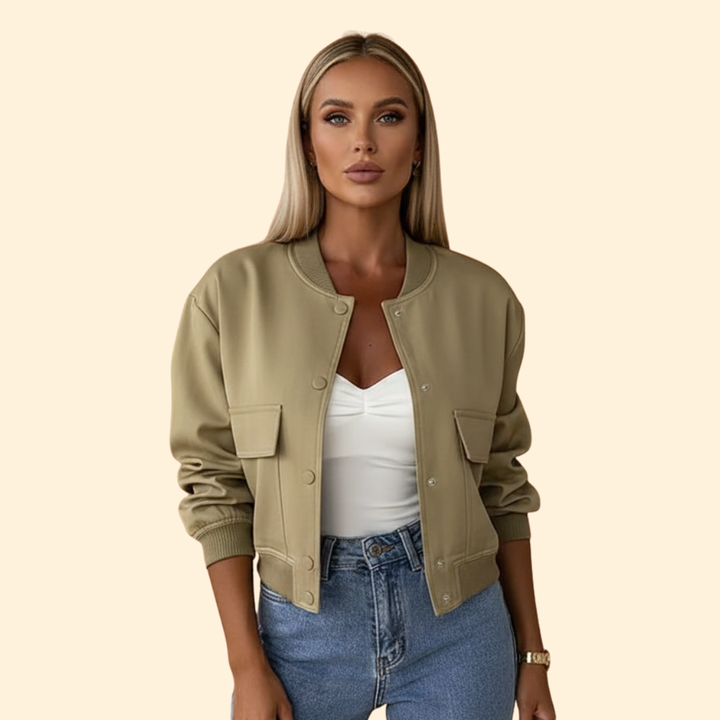 Women’s Flap Pocket Bomber Jacket
