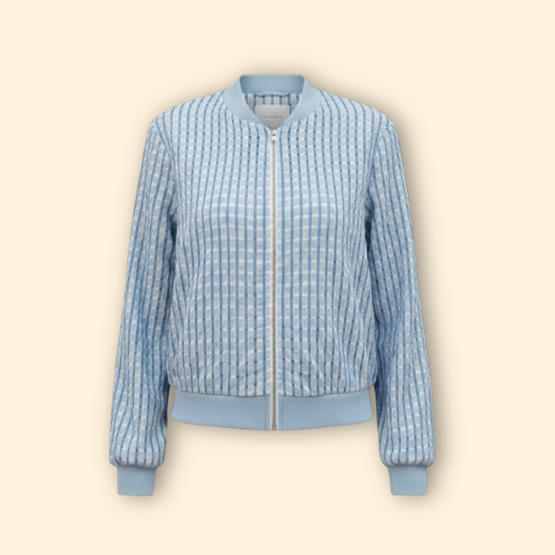 Women’s Grid Texture Bomber Jacket