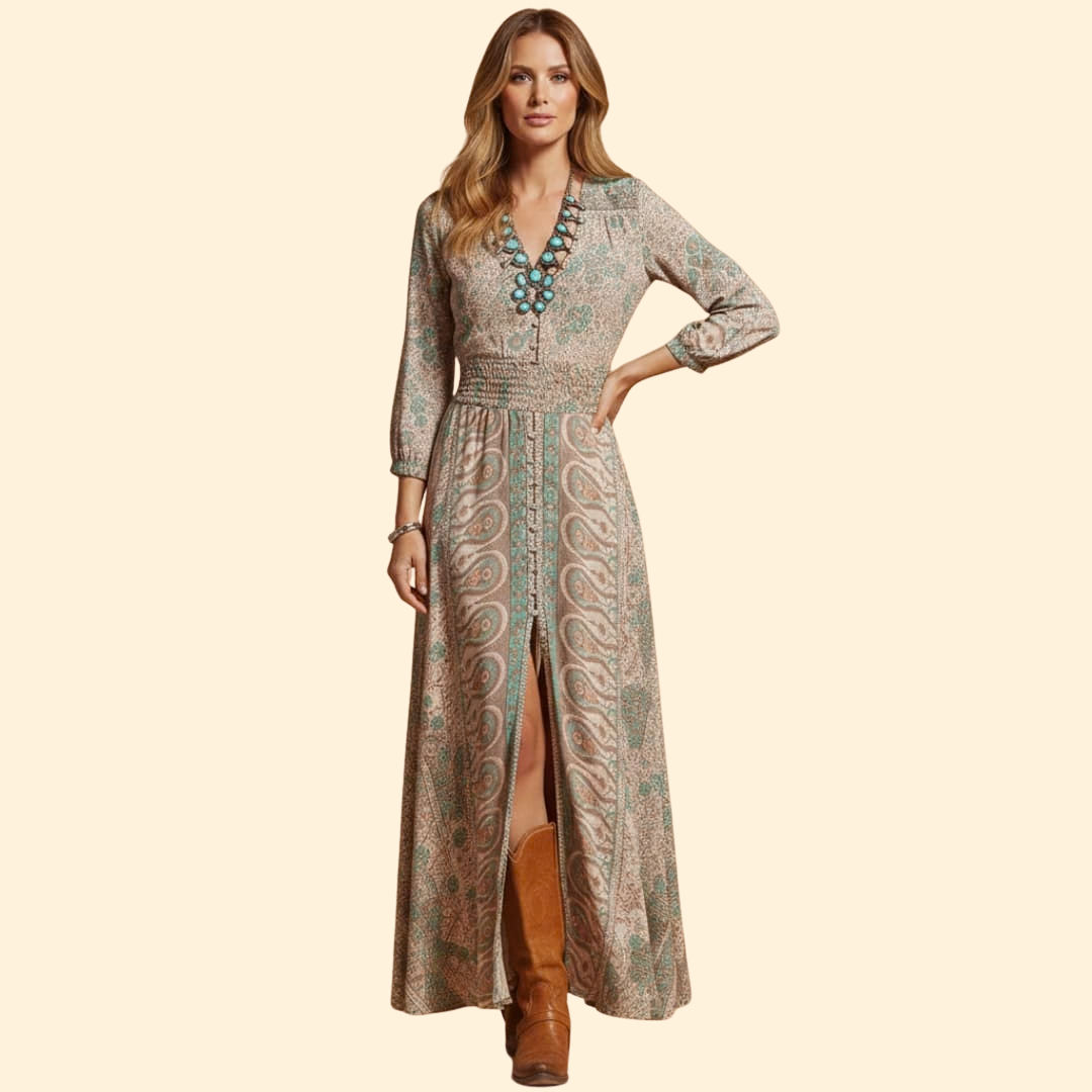Women's Bohemian Print Maxi Dress