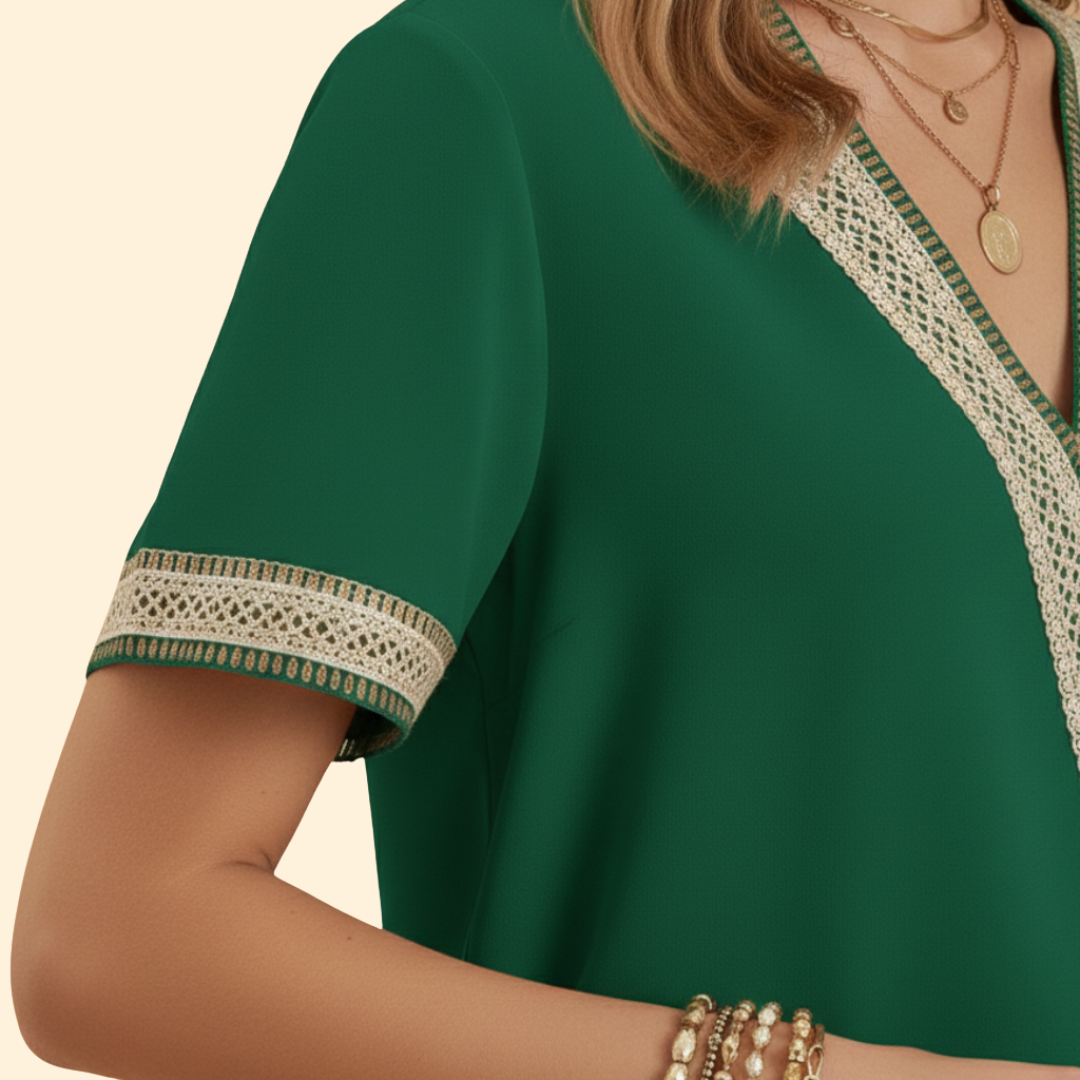 Women's Elegant Lace V-neck Blouse