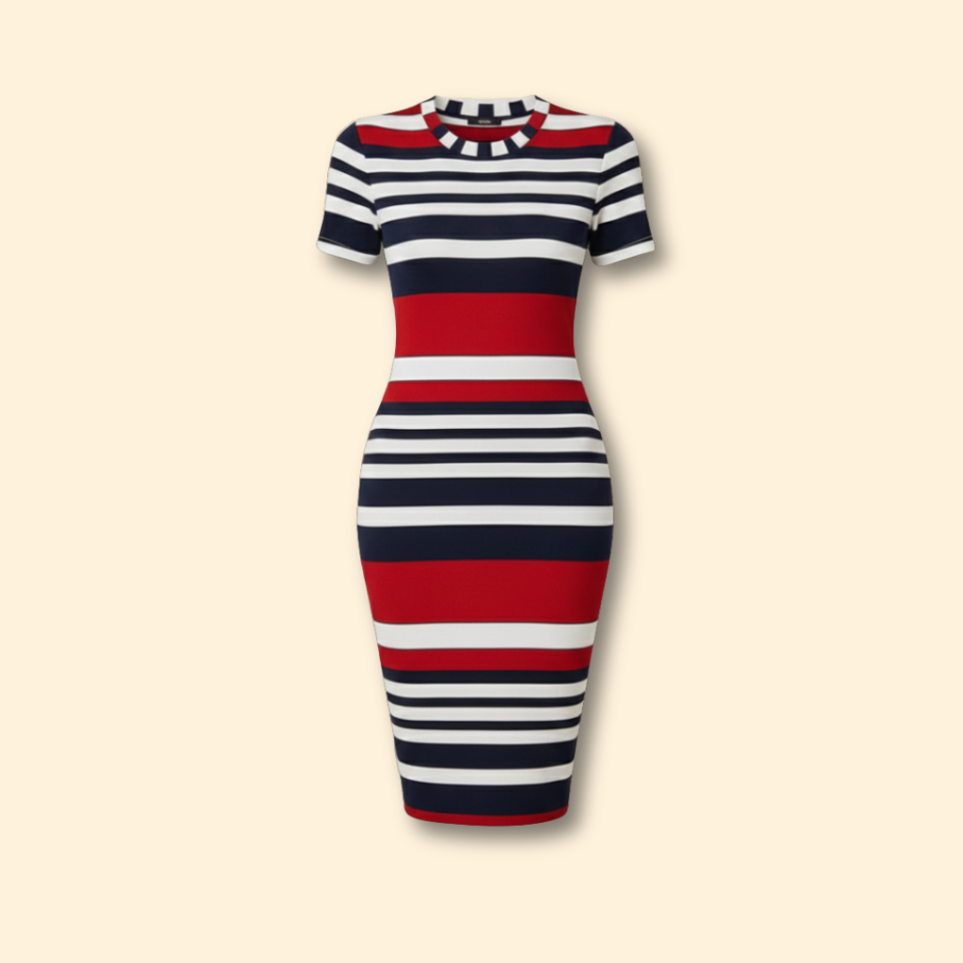 Women’s Figure-Hugging Stripe Dress