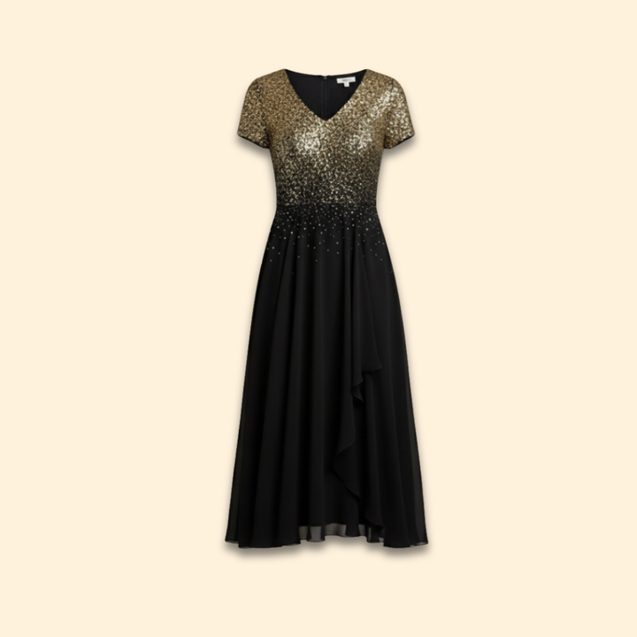 Women's Floral V-Neck Evening Dress