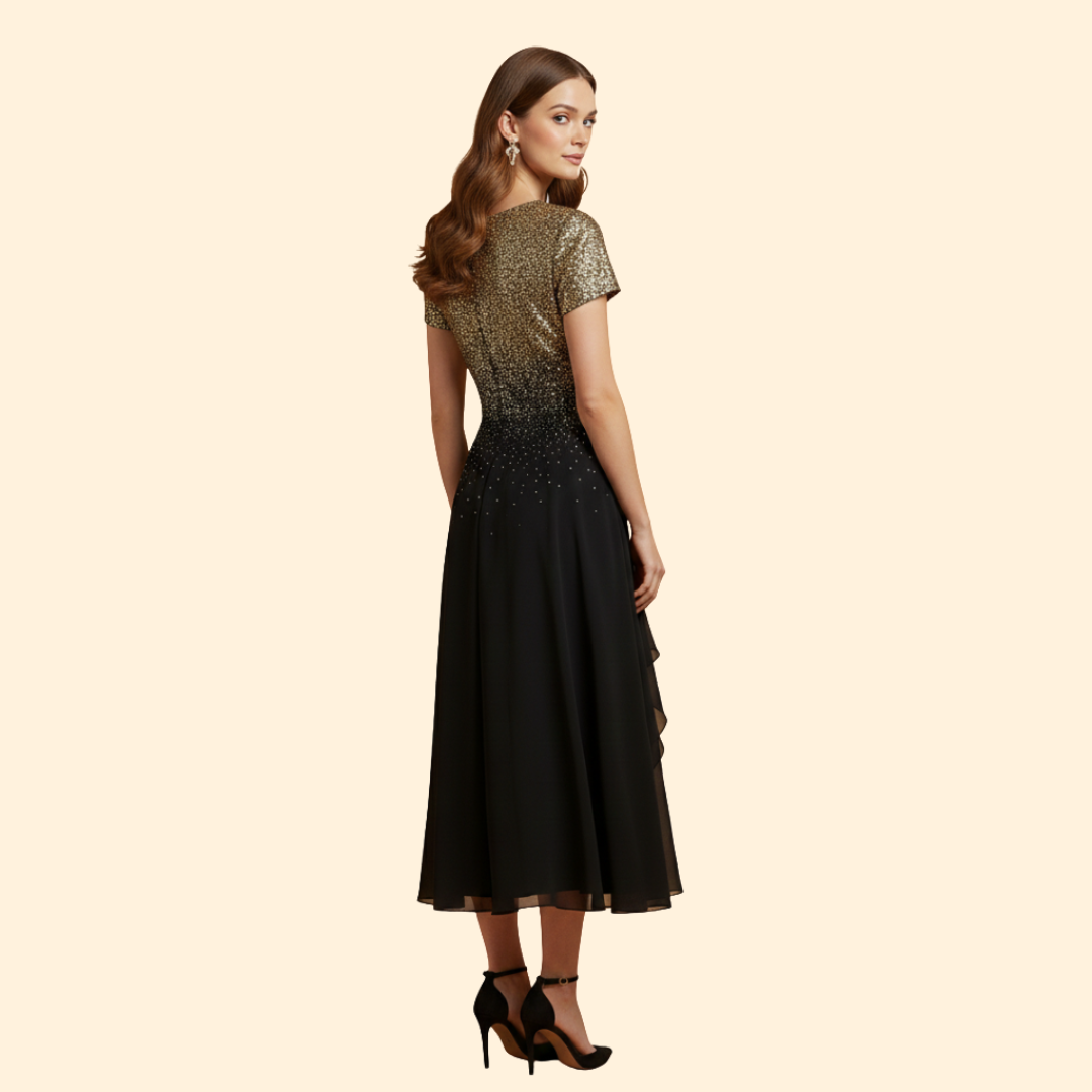 Women's Floral V-Neck Evening Dress
