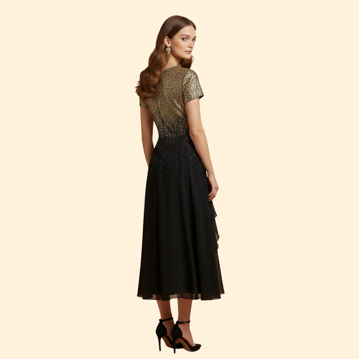 Women's Floral V-Neck Evening Dress