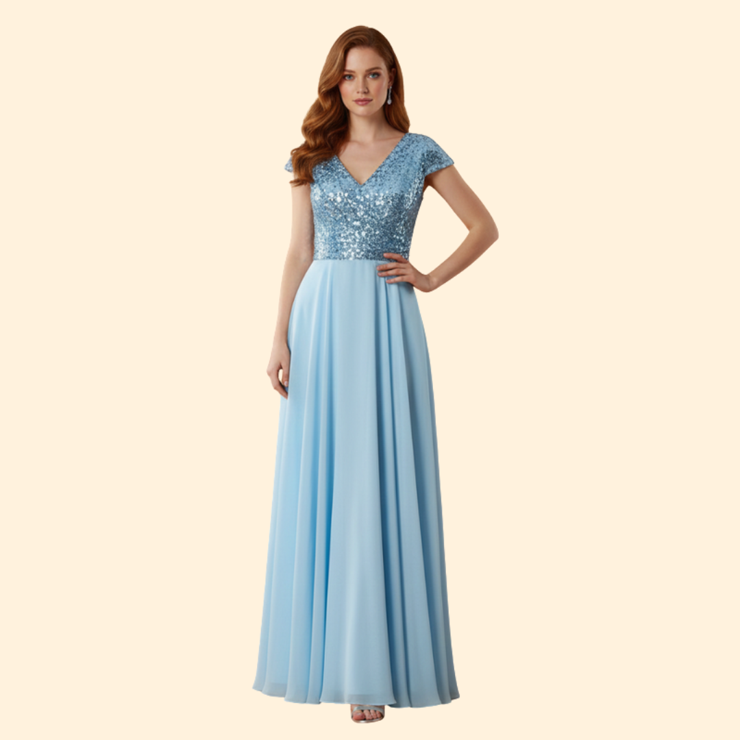 Women’s Sparkling Chiffon Maxi Dress