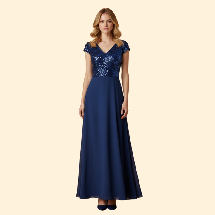 Women’s Sparkling Chiffon Maxi Dress