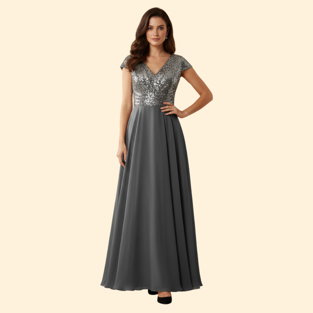 Women’s Sparkling Chiffon Maxi Dress