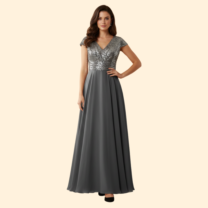 Women’s Sparkling Chiffon Maxi Dress