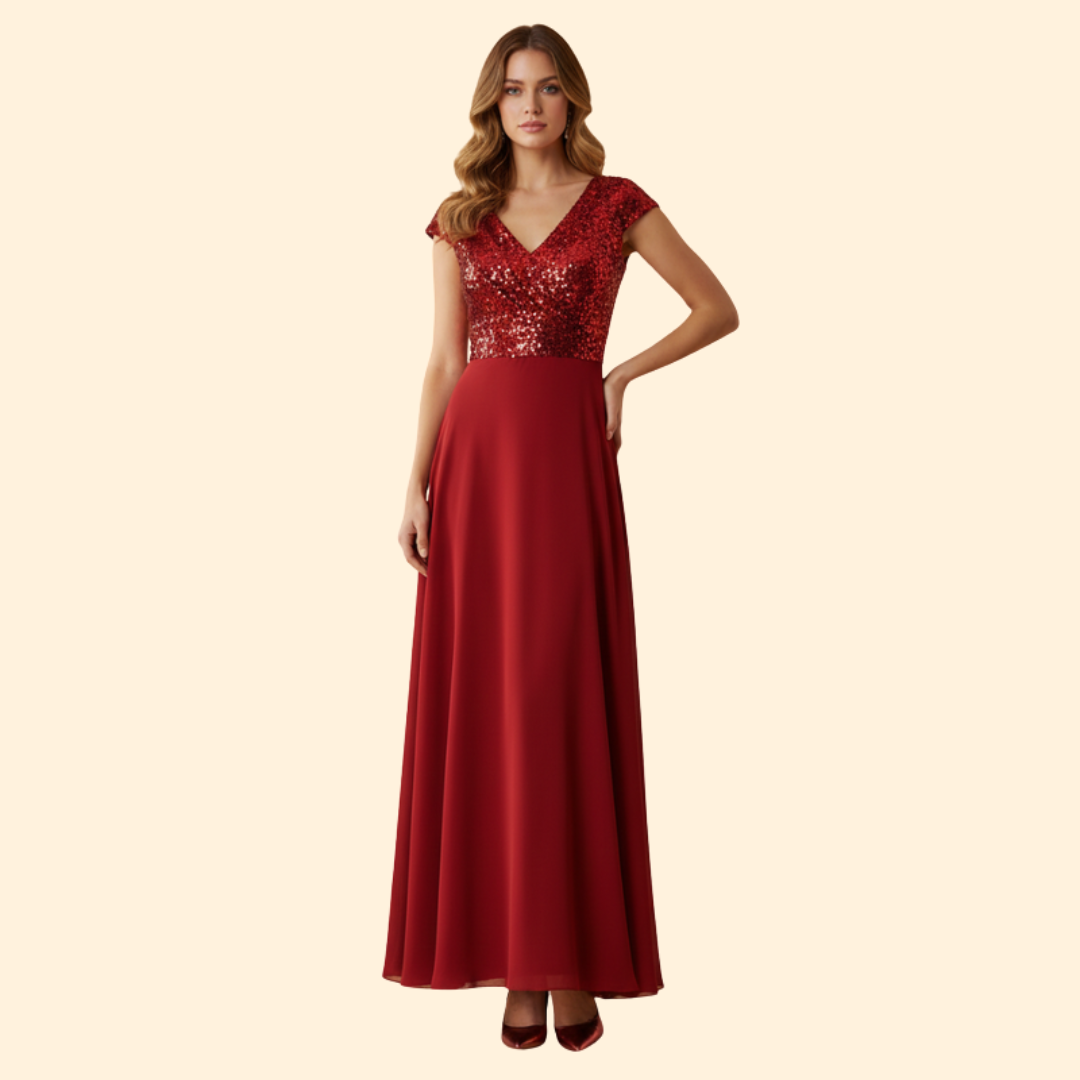 Women’s Sparkling Chiffon Maxi Dress
