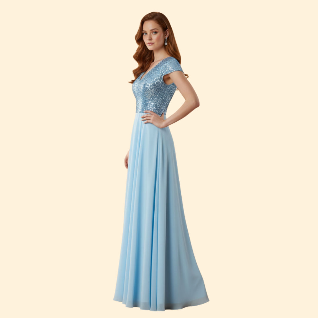Women’s Sparkling Chiffon Maxi Dress