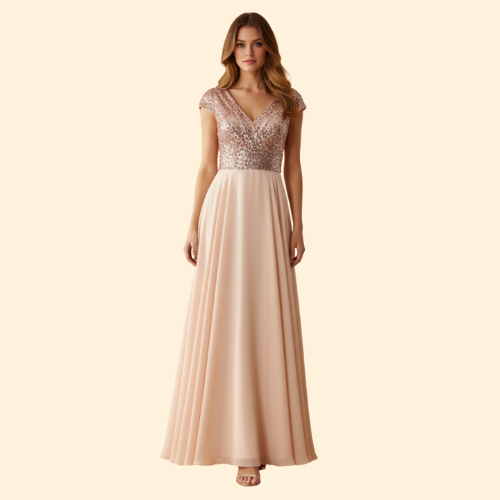 Women’s Sparkling Chiffon Maxi Dress