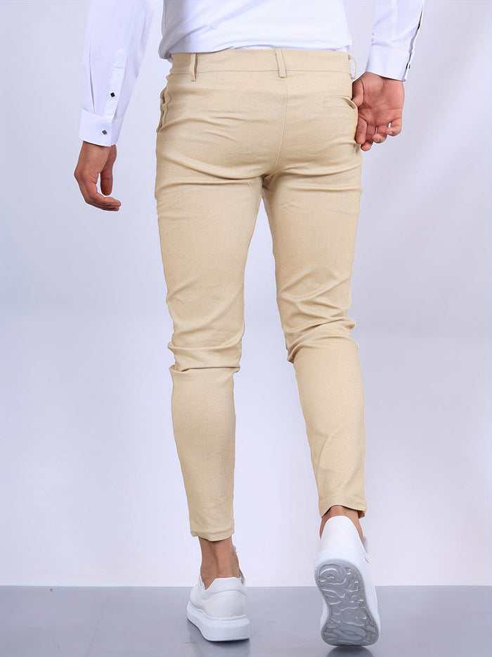 Men's Skinny Chinos with Stretch Button Closure