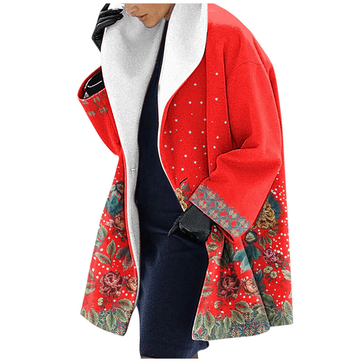 Women's Floral Print Blazer with Shawl Collar