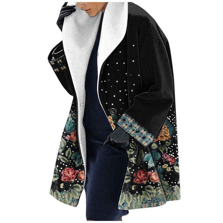 Women's Floral Print Blazer with Shawl Collar