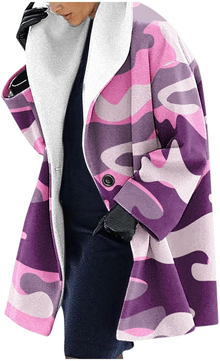 Women's Floral Print Blazer with Shawl Collar