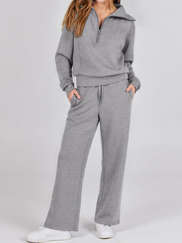 Women's Hoodie Trousers Lounge Set Wide Leg